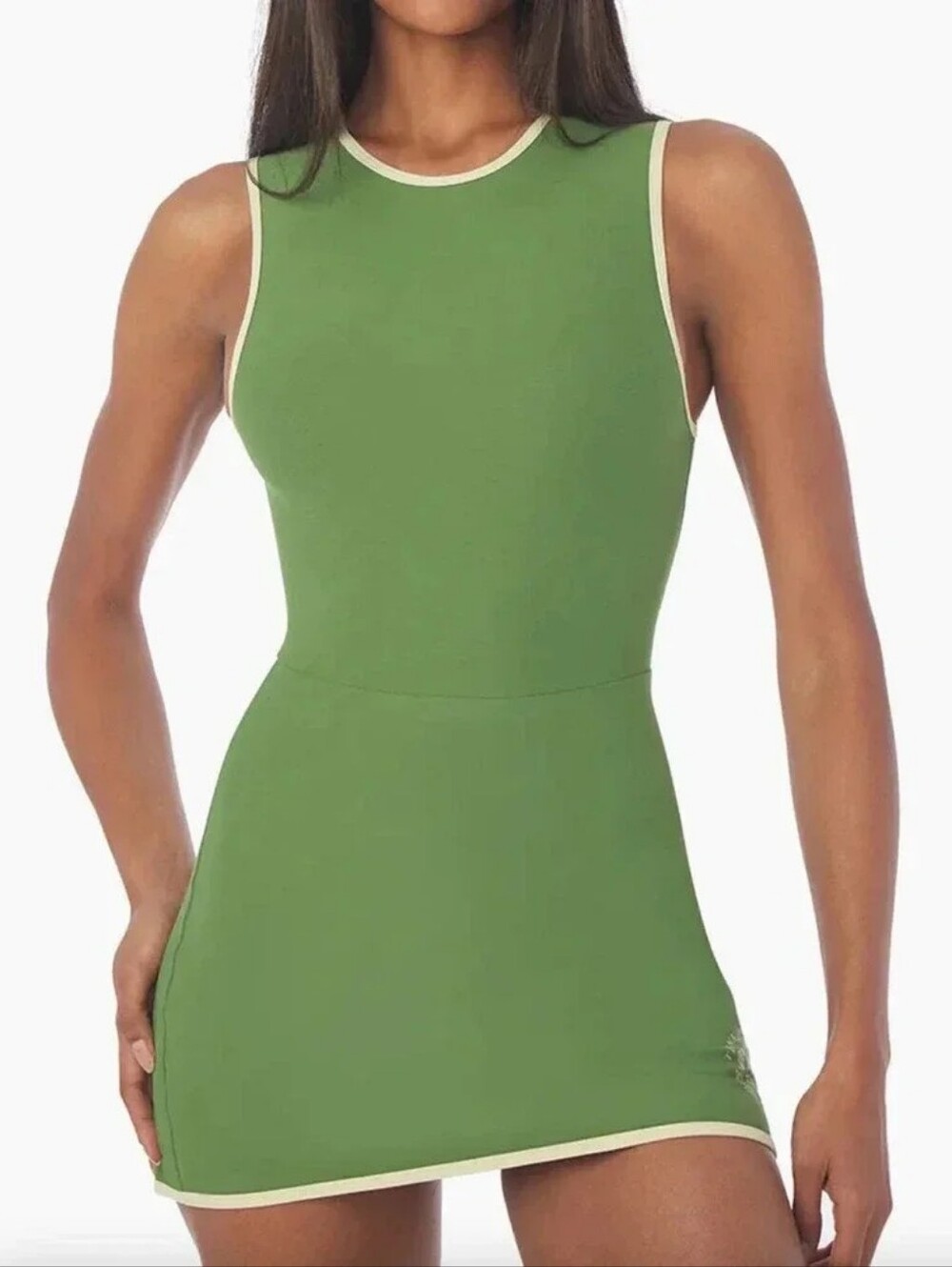 We Wore What Active Tennis Dress Size M Built In Shorts Green Wheat Trim